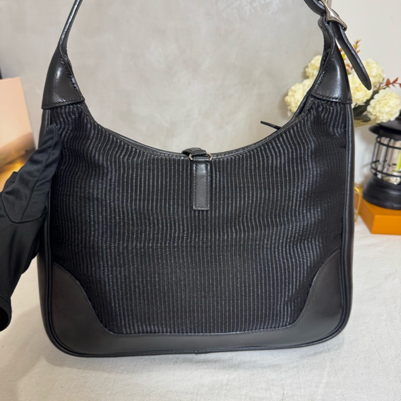 Hermès 馬毛編織拼皮單肩包 Trim31-6