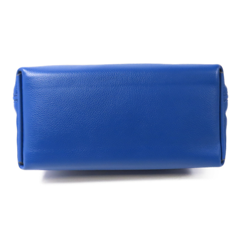 HERMES Evercolor皮革24/24 Mini銀扣肩背袋Bleu France-3