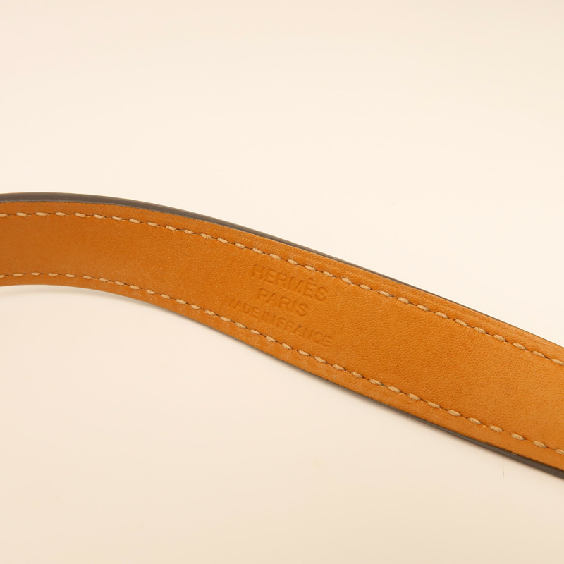 HERMES Epsom皮革Drag Double Bracelet銀扣手鏈Blue-9