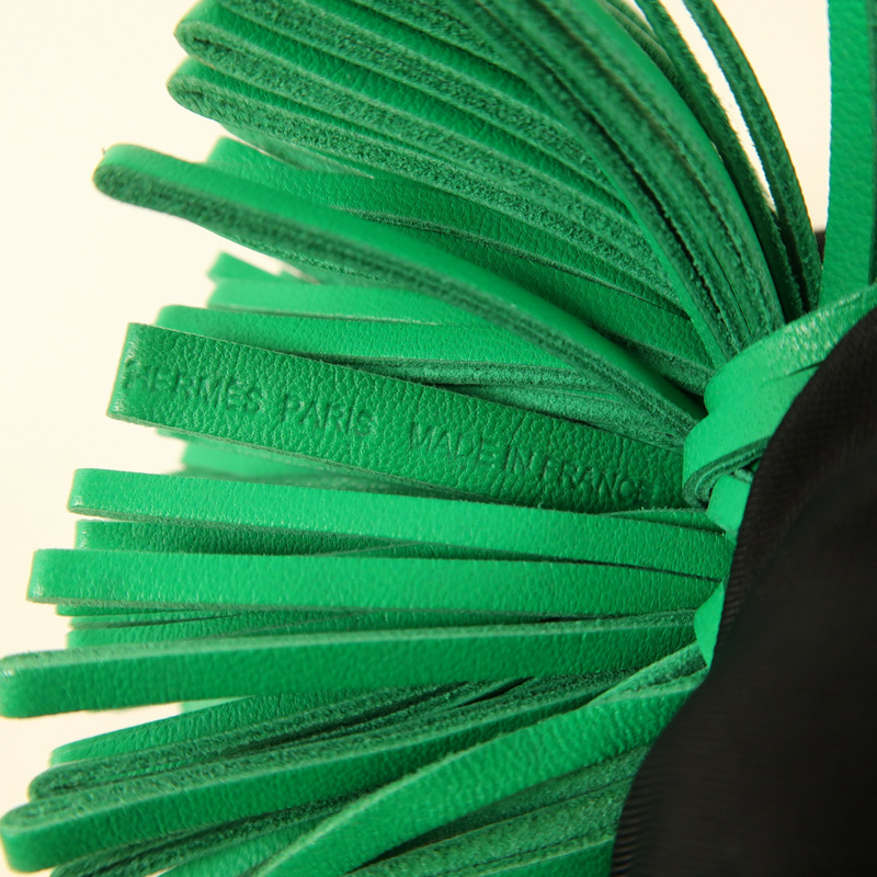 HERMES Swift皮革Carmen Key Ring銀扣鑰匙圈Green-5