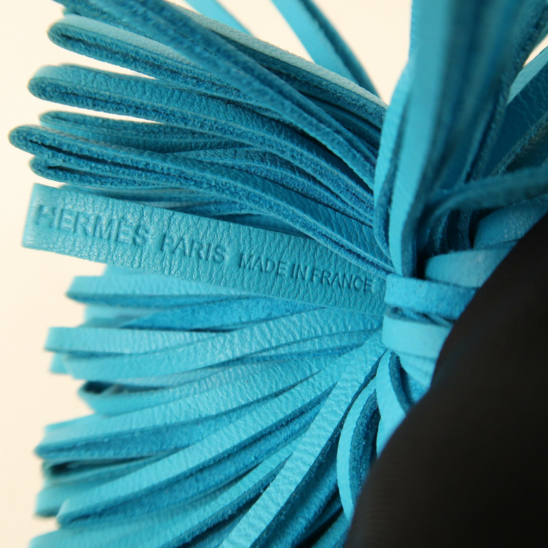 HERMES Swift皮革Carmen Key Ring銀扣鑰匙圈Blue-5