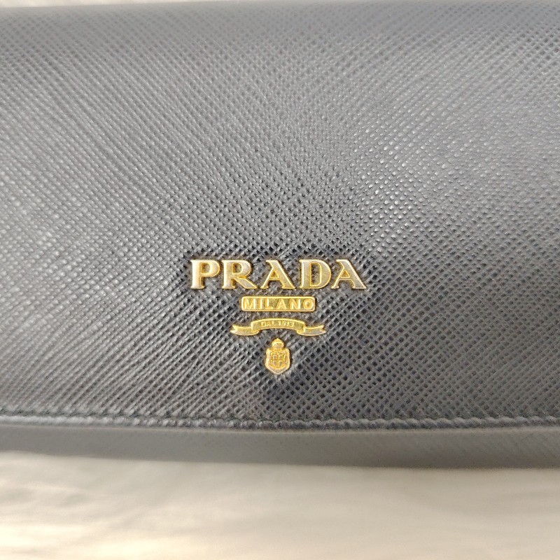 PRADA 普拉達 Saffiano 皮革 中號 金色刻字徽標-5