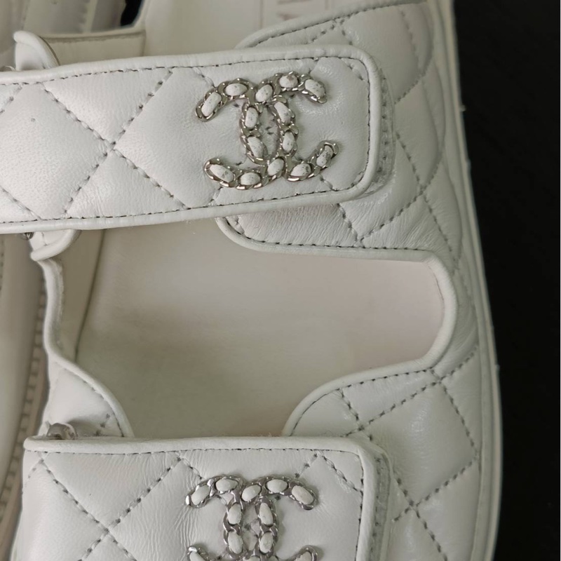 全白銀色logo香奈兒拖 22.5號-18