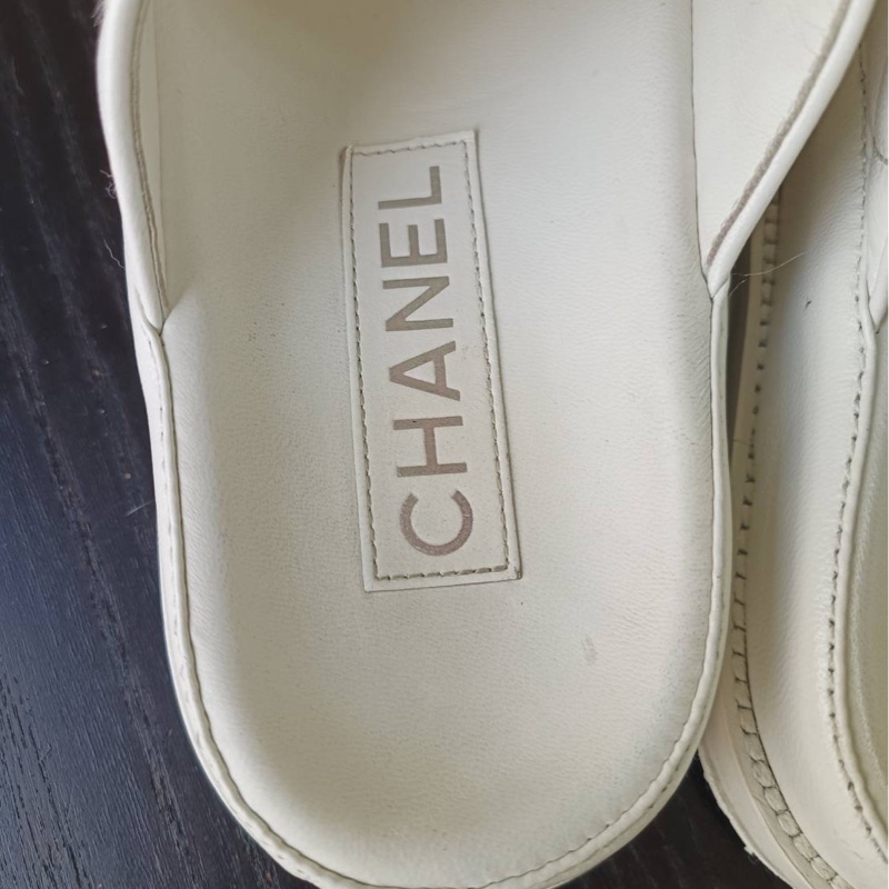 全白銀色logo香奈兒拖 22.5號-26