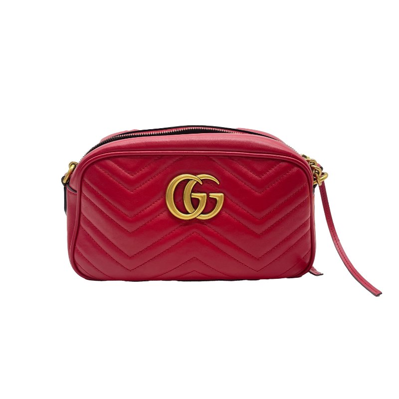 GUCCI 紅色全皮馬蒙系列相機包-0