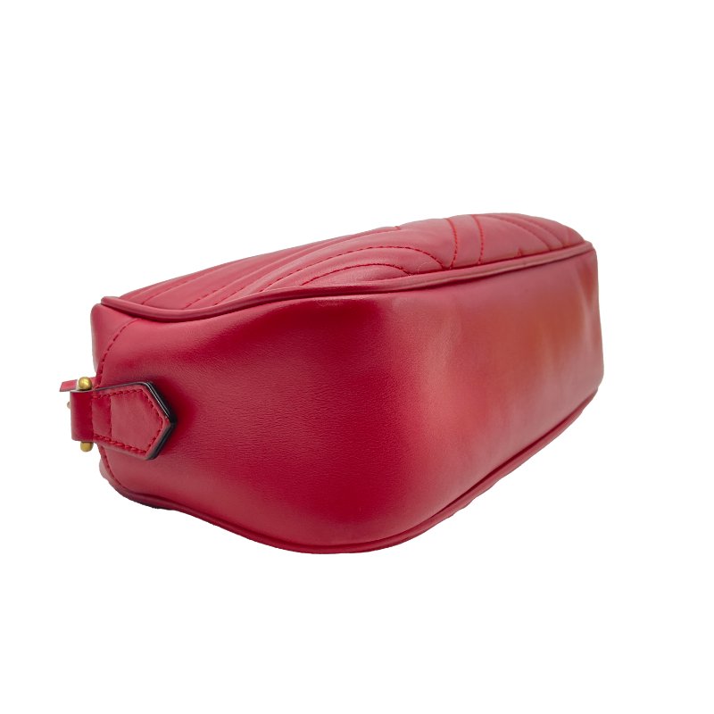 GUCCI 紅色全皮馬蒙系列相機包-1