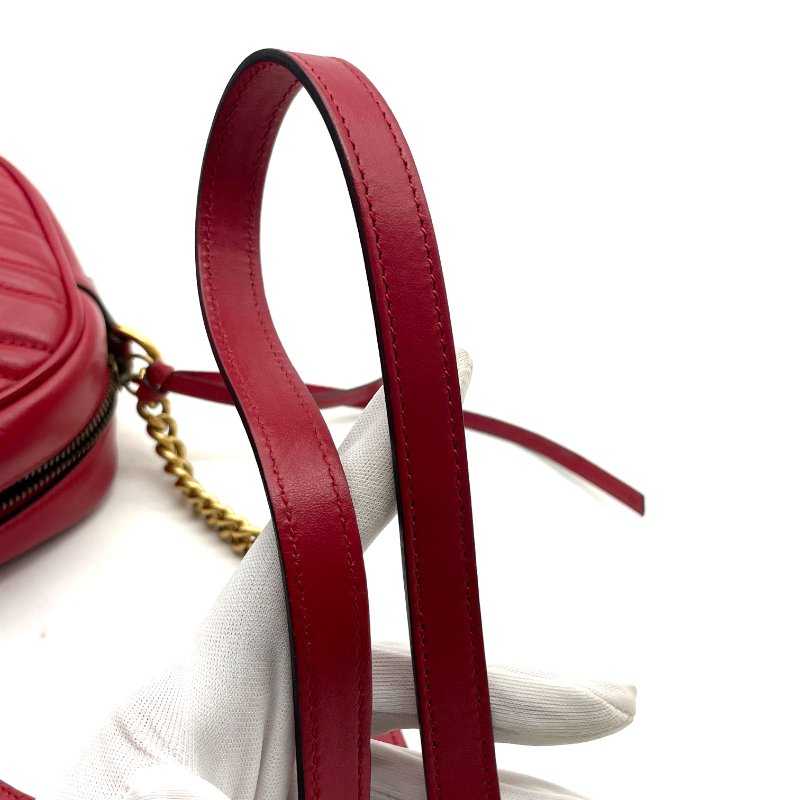 GUCCI 紅色全皮馬蒙系列相機包-8