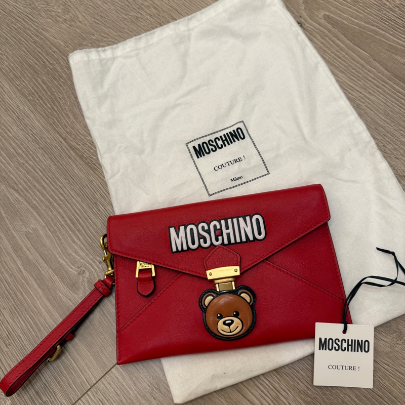 二手 MOSCHINO 小熊頭手拿包-21