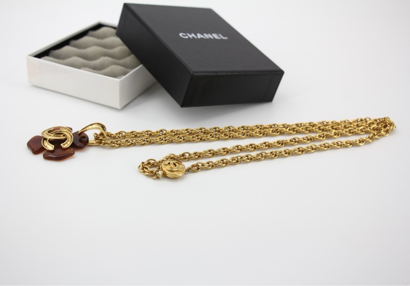 Chanel Vintage 94P玳瑁鍍金長/疊戴頸鏈-11