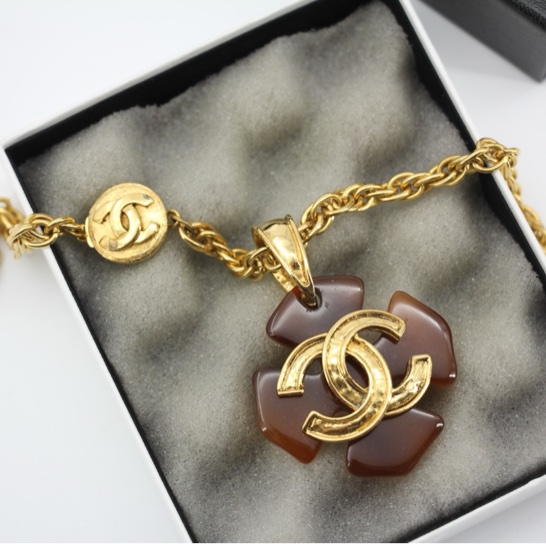 Chanel Vintage 94P玳瑁鍍金長/疊戴頸鏈-19