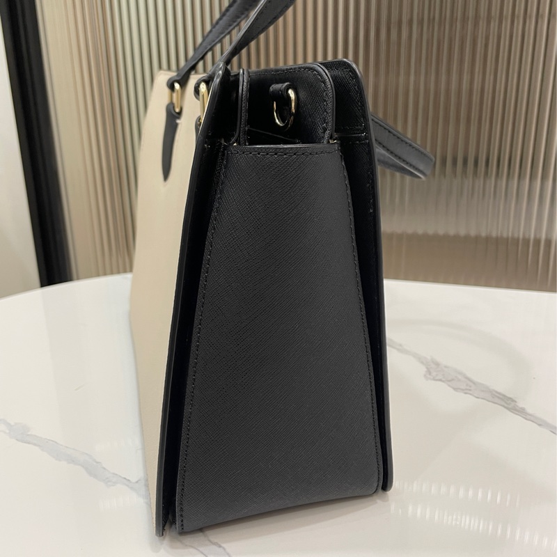 降價❗️Kate Spade NEW YORK托特包(杏黑拼接)手提包/肩背包-3