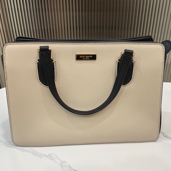 降價❗️Kate Spade NEW YORK托特包(杏黑拼接)手提包/肩背包-4