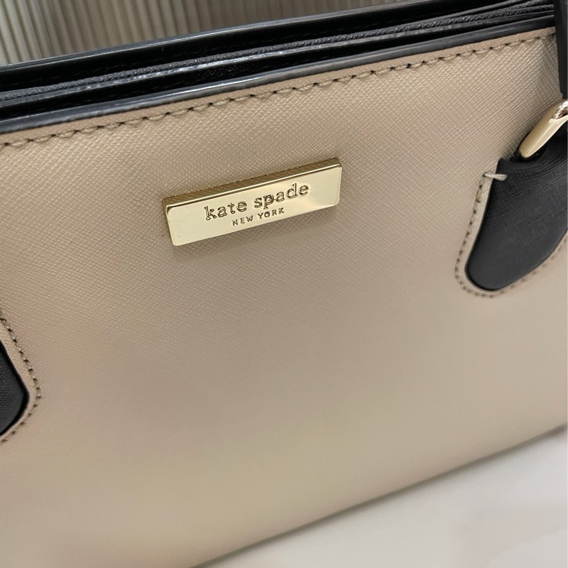 降價❗️Kate Spade NEW YORK托特包(杏黑拼接)手提包/肩背包-15