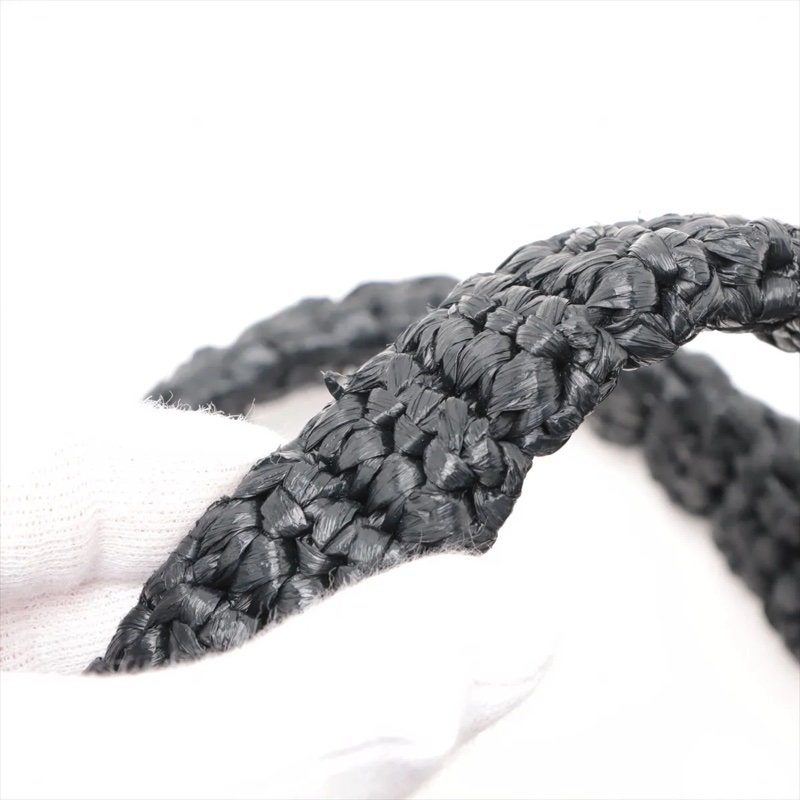 Prada Black Hand bag Raffia 普拉達草編手提包-8