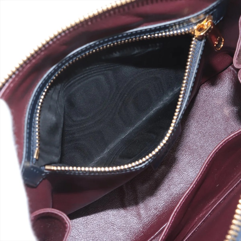 Gucci Horsebit 1955 navy x beige 2 Way Handbag 古馳皮拼布貝殼包-8