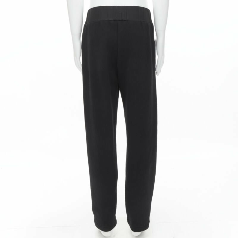 BOTTEGA VENETA black cotton waist band heavy cotton wide leg sweat pants IT48 M-4
