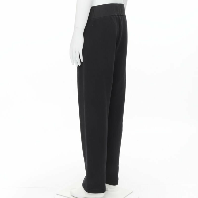 BOTTEGA VENETA black cotton waist band heavy cotton wide leg sweat pants IT48 M-5