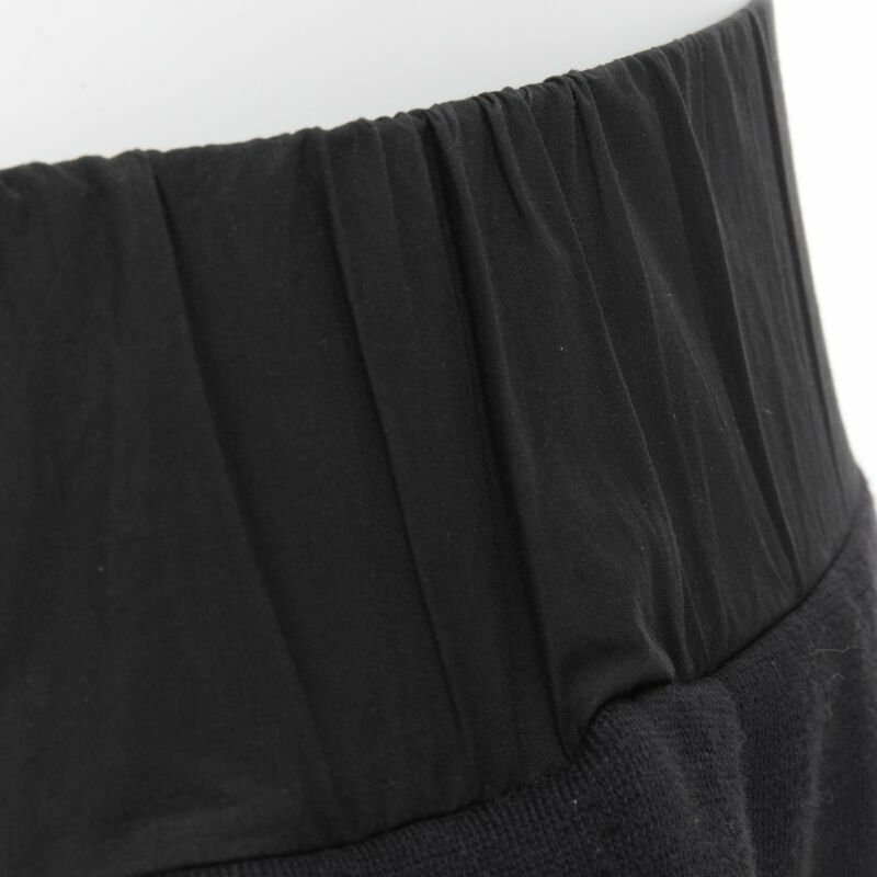 BOTTEGA VENETA black cotton waist band heavy cotton wide leg sweat pants IT48 M-7