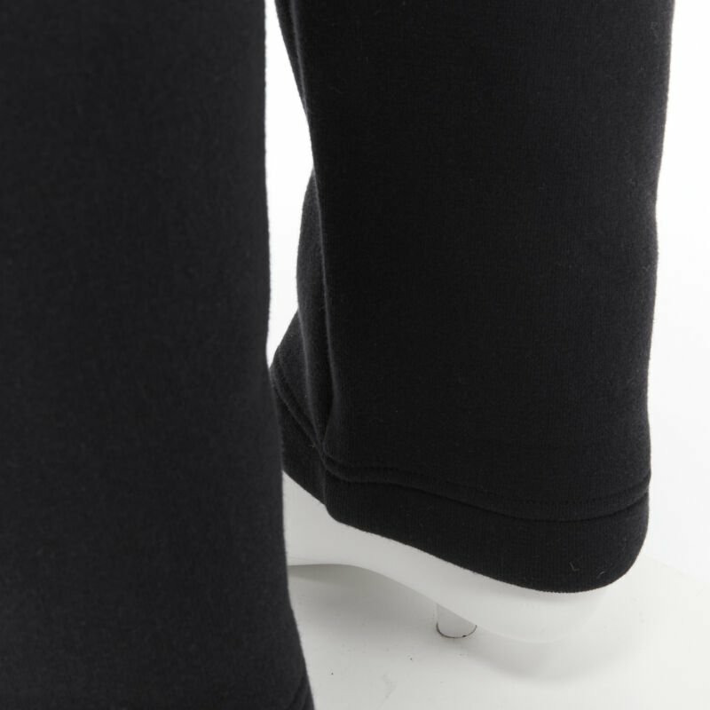 BOTTEGA VENETA black cotton waist band heavy cotton wide leg sweat pants IT48 M-9