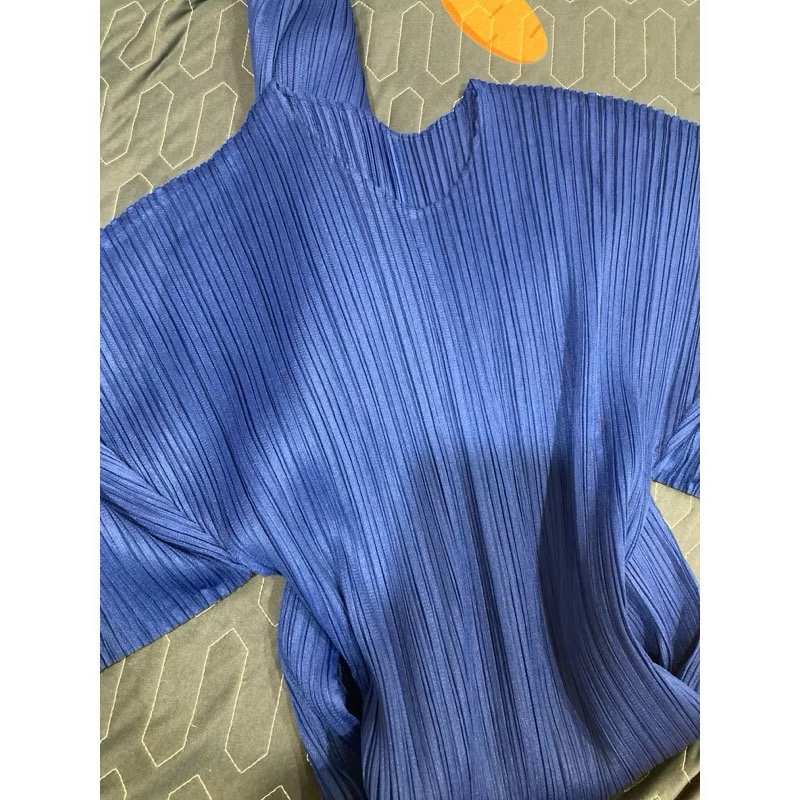 三宅一生issey miyake造型手袖 寶石💎藍 長裙-6