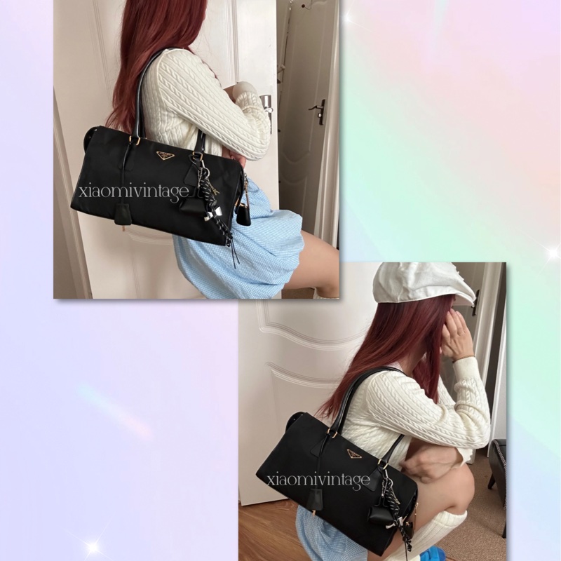 Prada Nylon黑金法棍包🧡-1