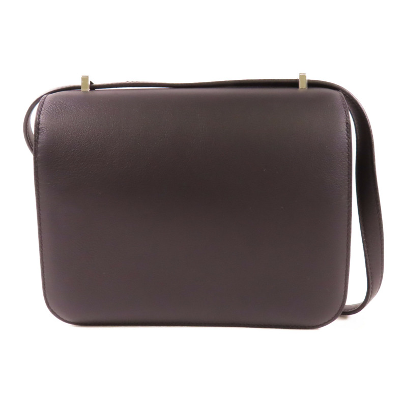 HERMES 【激減優惠】Swift皮革Constance Mini銀扣肩背袋89 Noir-1