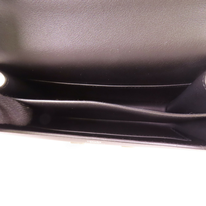 HERMES 【激減優惠】Swift皮革Constance Mini銀扣肩背袋89 Noir-6