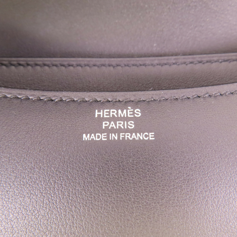 HERMES 【激減優惠】Swift皮革Constance Mini銀扣肩背袋89 Noir-7