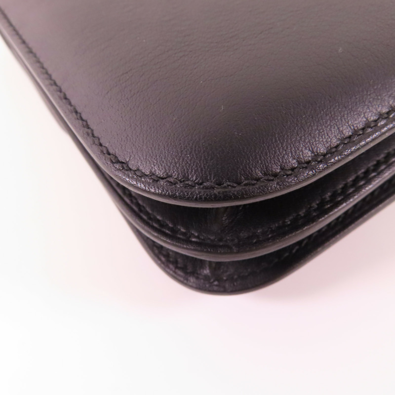 HERMES 【激減優惠】Swift皮革Constance Mini銀扣肩背袋89 Noir-14
