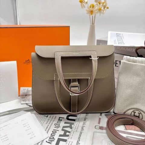 Hermes Halzan22 mini 大象灰銀扣 Swift皮 W刻  全新全配