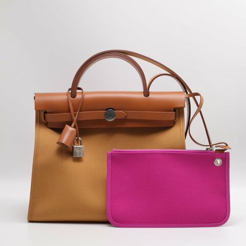 HERMES Herbag zip 31 - 金棕 / 玉蘭粉 Z