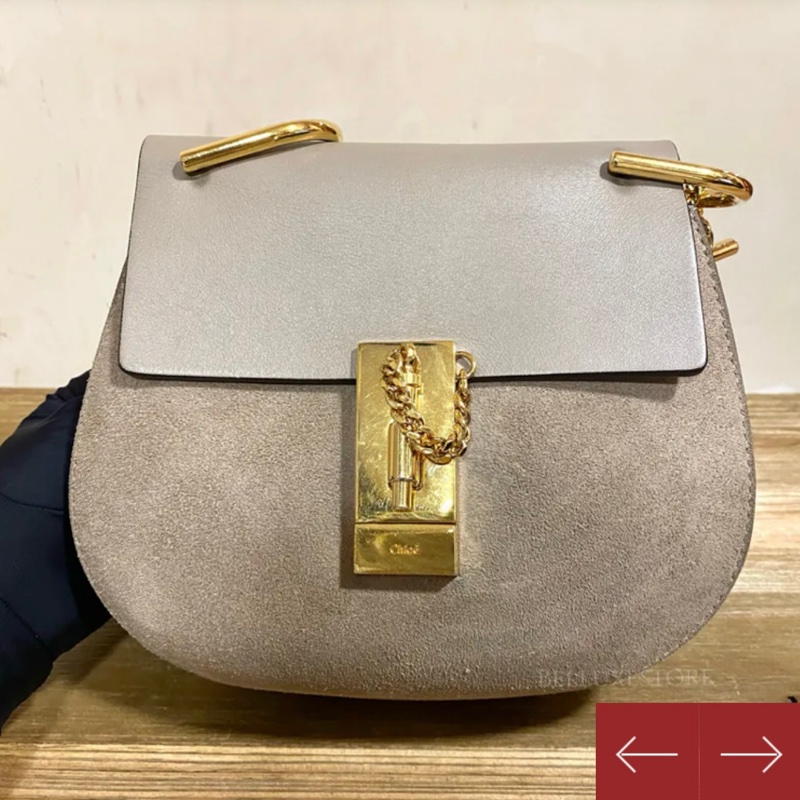 Chloe 灰色豬鼻包斜背包-0