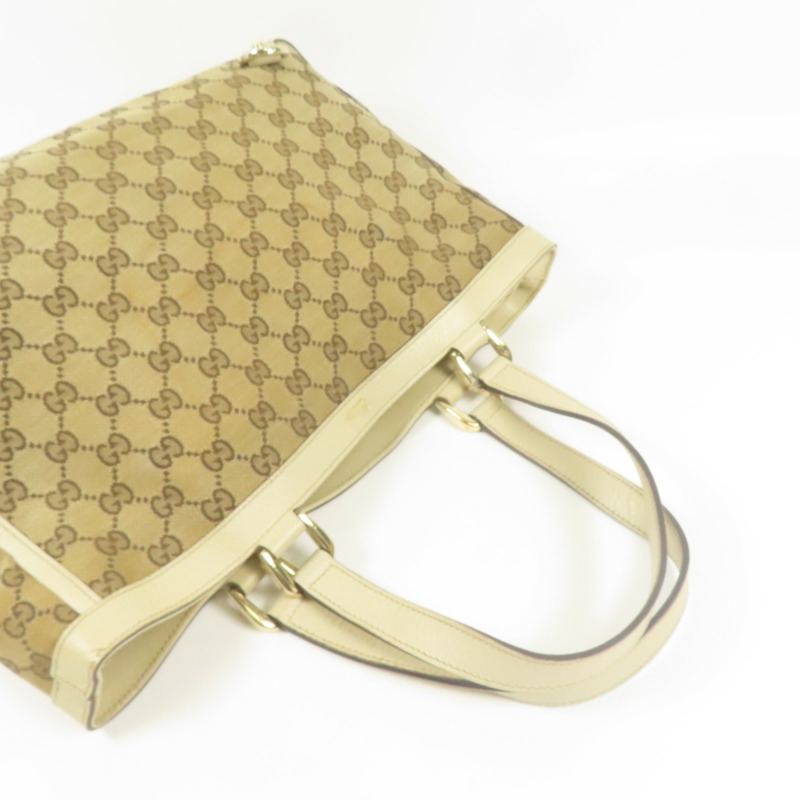 GUCCI 帆布Hand Bag金扣手挽袋-10