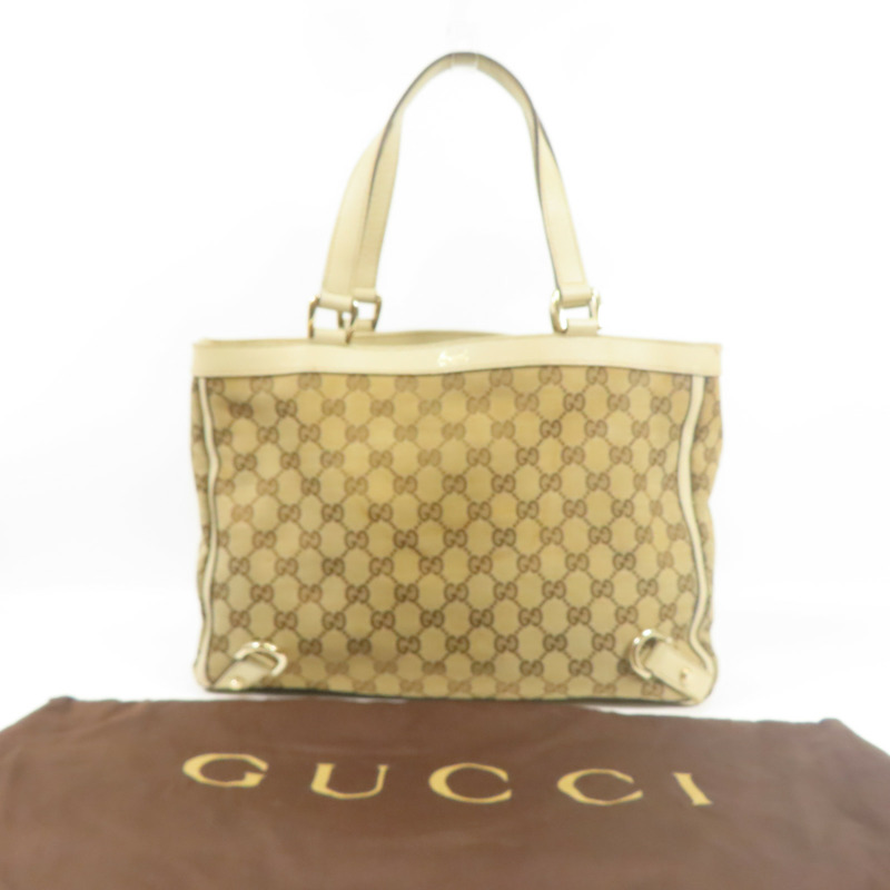 GUCCI 帆布Hand Bag金扣手挽袋-11