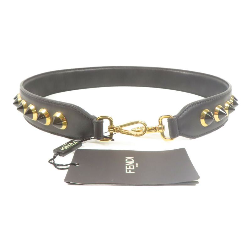 FENDI 牛皮皮革Strap金扣肩背帶-0