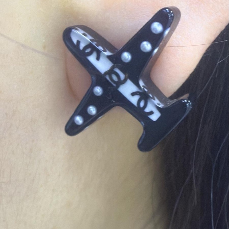 Chanel Airlines 16S Airplane Earrings-1