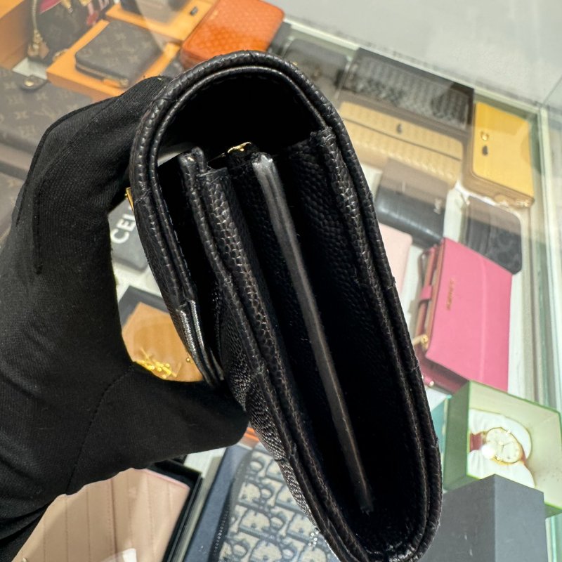 *SHIHNA名牌精品* YSL 金字Logo 牛皮信封長夾-5