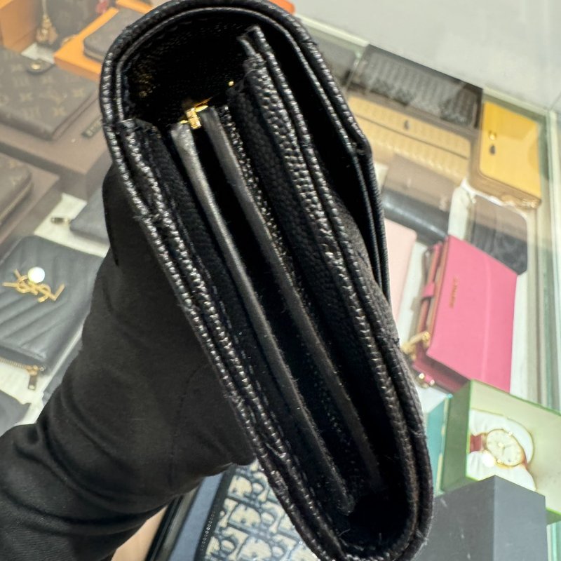 *SHIHNA名牌精品* YSL 金字Logo 牛皮信封長夾-6