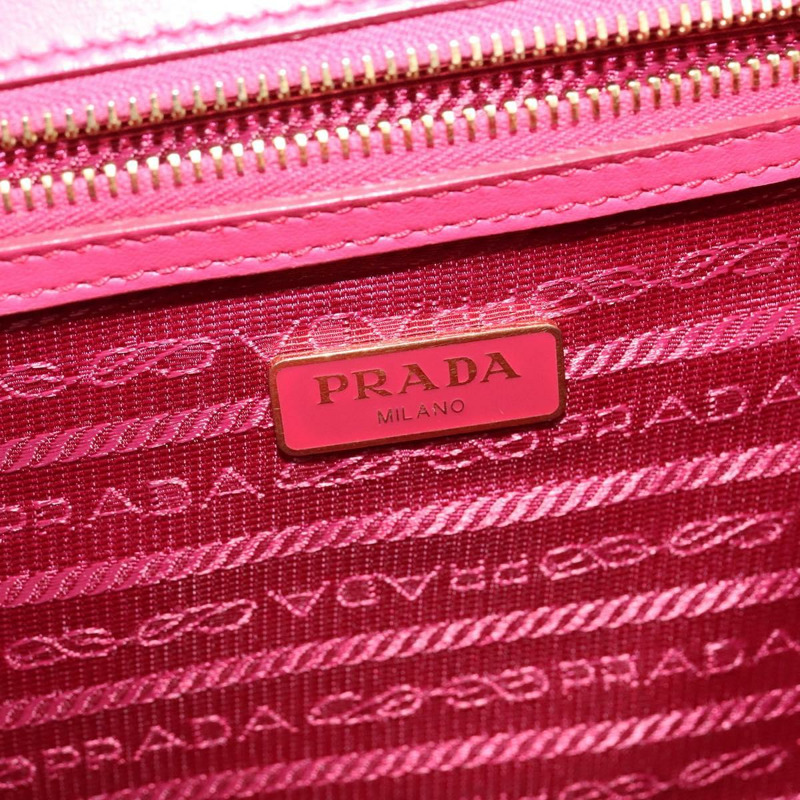 【日本直送】PRADA 鏈條單肩包 皮革 粉紅金色 正品 122903-18