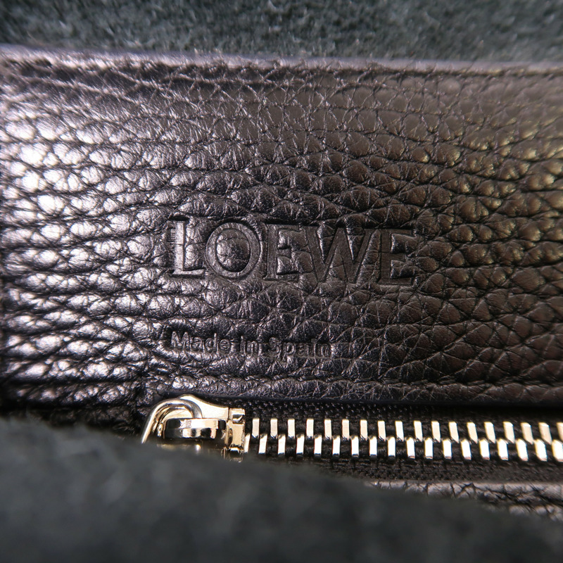 LOEWE 牛皮皮革Shoulder Bag銀扣肩背袋-6