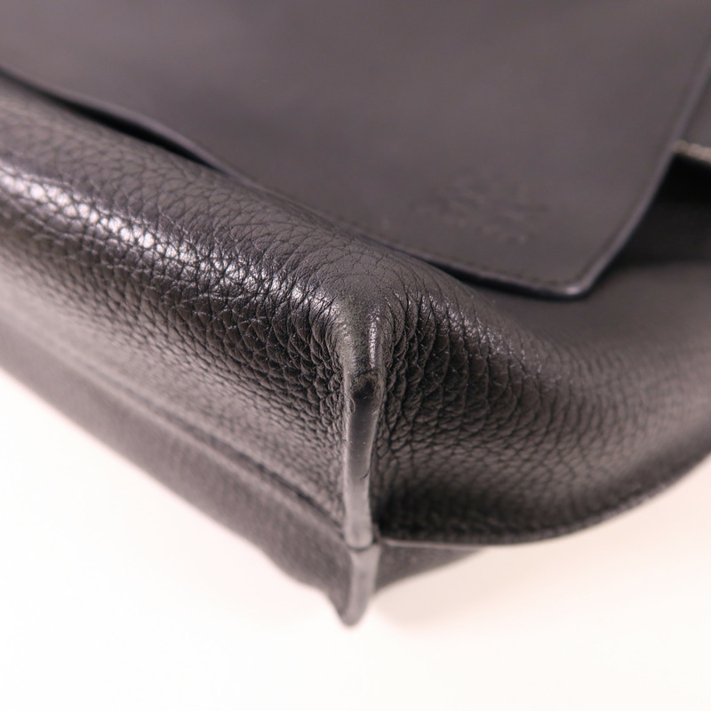 LOEWE 牛皮皮革Shoulder Bag銀扣肩背袋-9