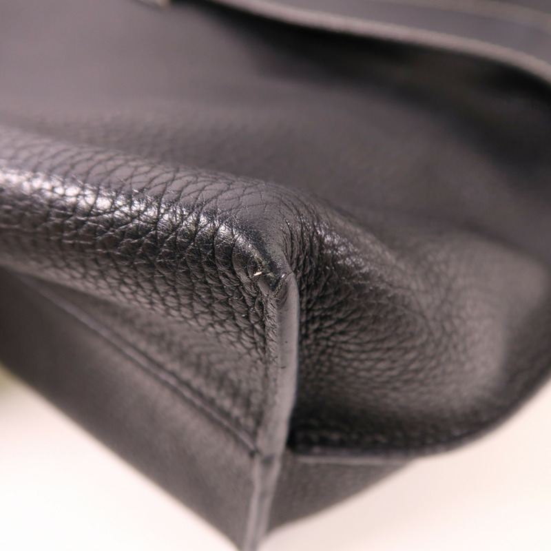 LOEWE 牛皮皮革Shoulder Bag銀扣肩背袋-11