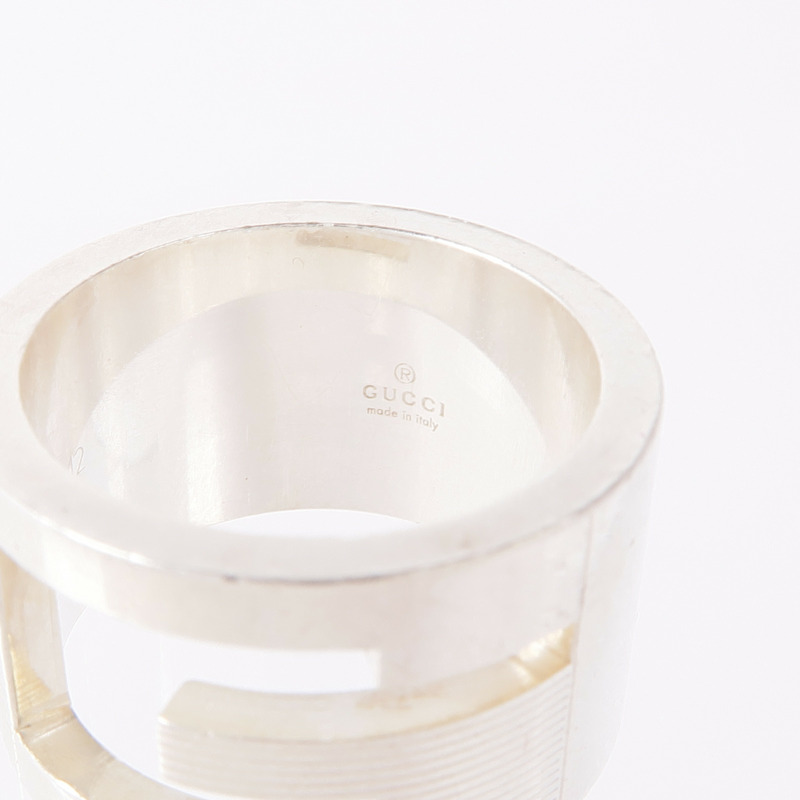 GUCCI 925純銀G Wide Ring戒指US#5.5-4