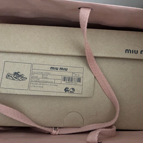 MIU MIU x New Balance 530 麂皮拼網眼運動鞋 亞麻色-14