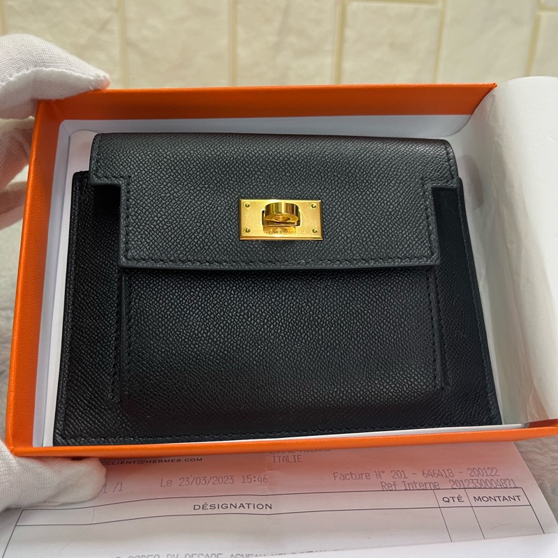Hermes kelly pocket 錢包/卡包（黑金）-1