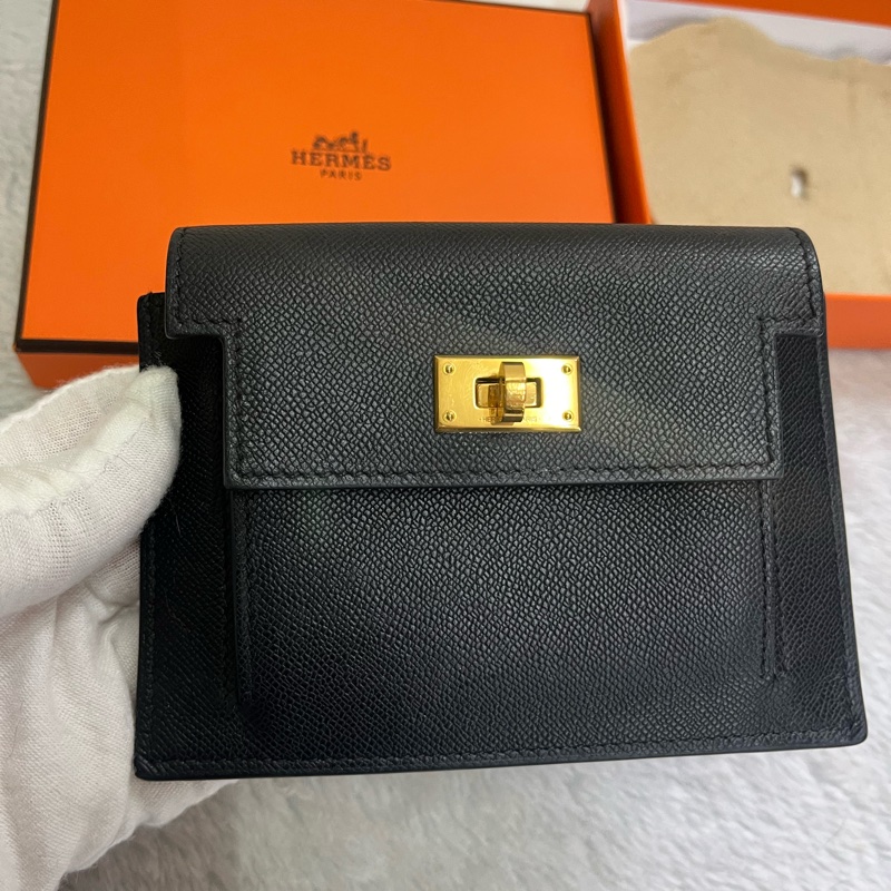 Hermes kelly pocket 錢包/卡包（黑金）-2