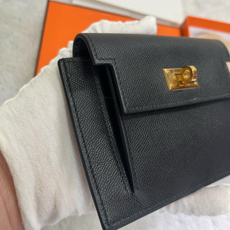 Hermes kelly pocket 錢包/卡包（黑金）-3