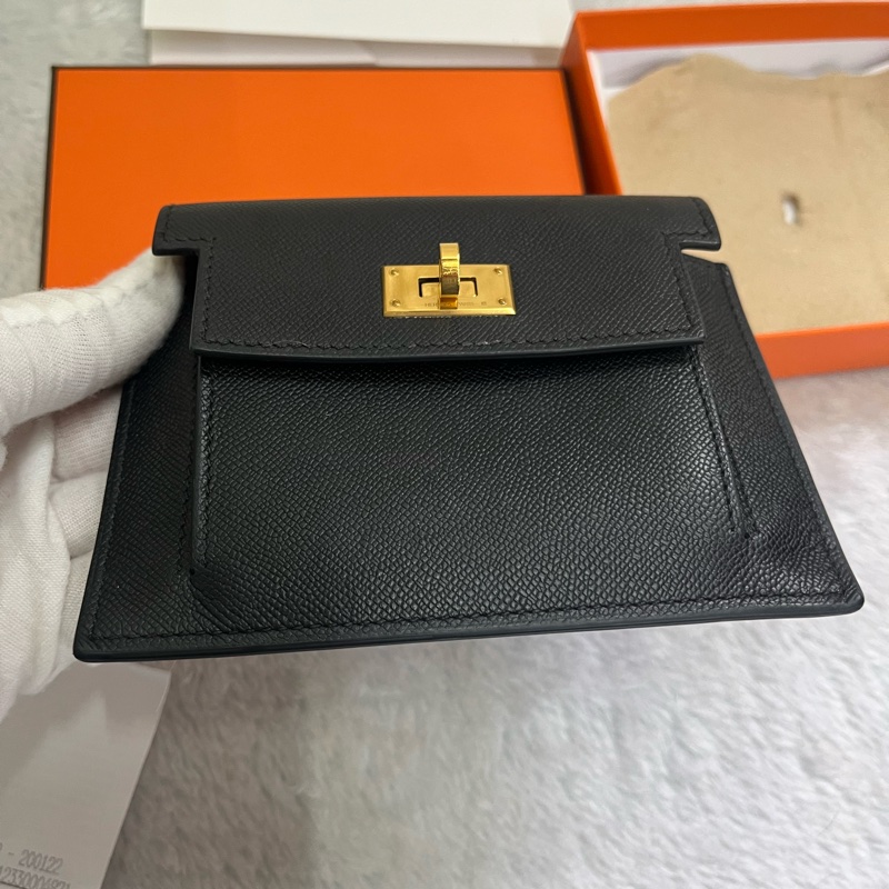Hermes kelly pocket 錢包/卡包（黑金）-5
