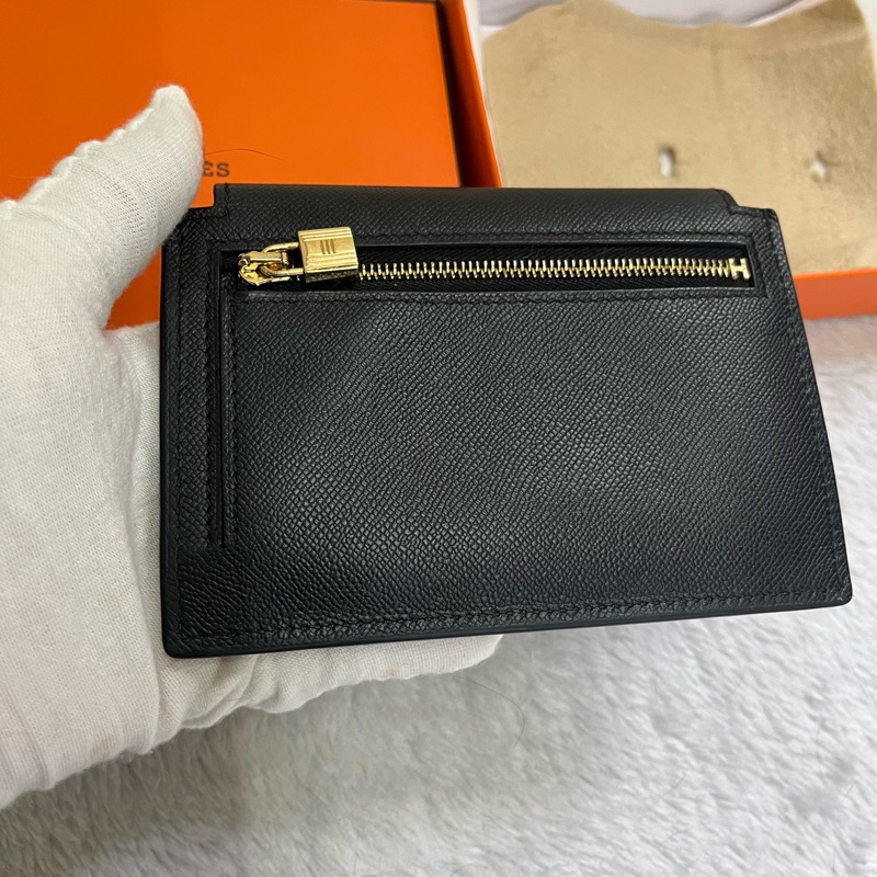 Hermes kelly pocket 錢包/卡包（黑金）-6