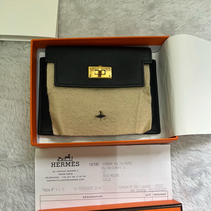 Hermes kelly pocket 錢包/卡包（黑金）-22